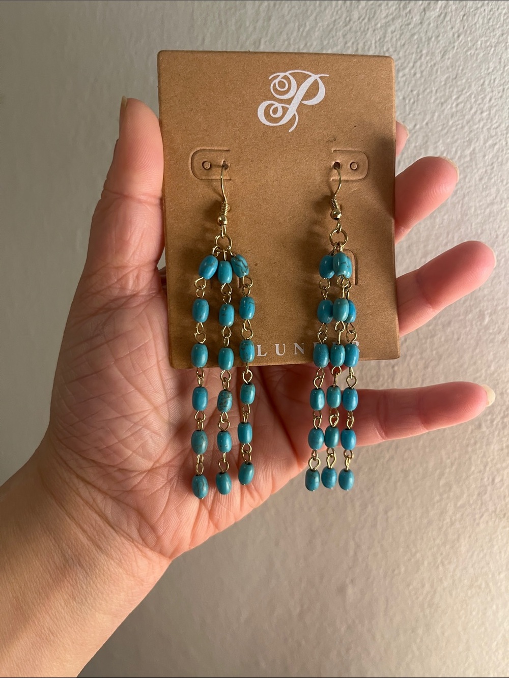 Plunder Turquoise Beaded Dangle Earrings